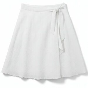 Carson Kressley White Eyelet A-Line Skirt Belted Size 10 New